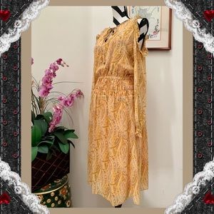 Michael Kors Paisley Shoulder Off Smocked Dress